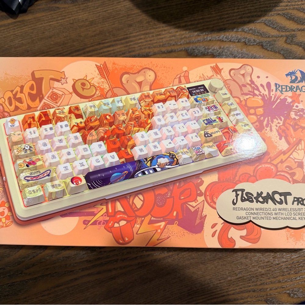 Redragon RDK708GF FIZZKACT Pro Art Mechanical Keyboard – Wireless/Wired – New